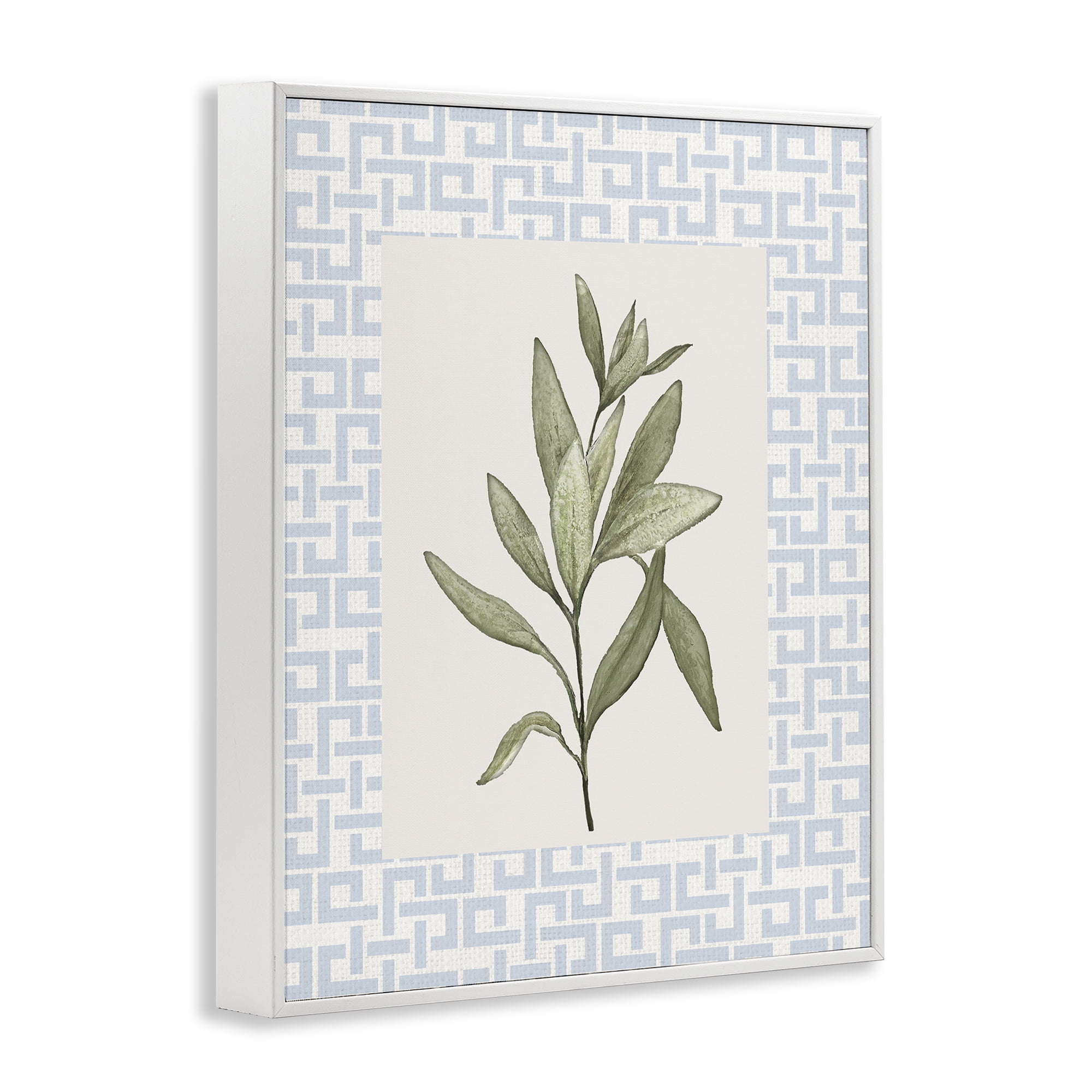Stupell Industries Leafy Fresh Herb White Framed Giclee Art, design by Diannart