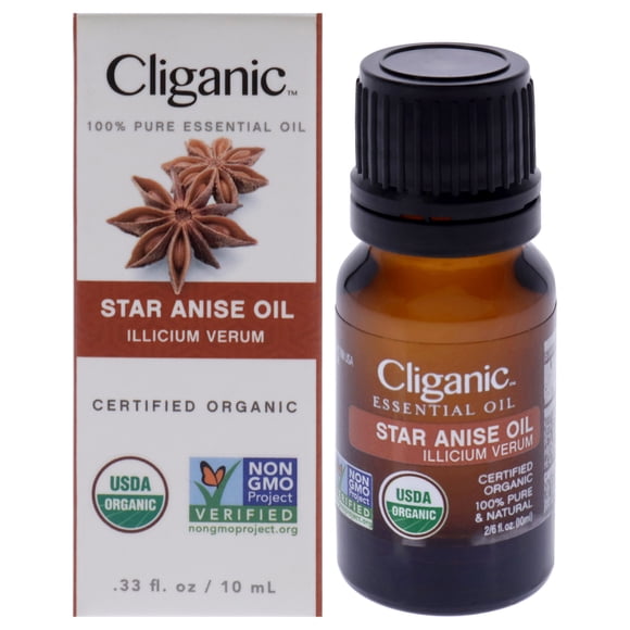 Huile d'Anis Étoilé Biologique par Cliganic pour Unisexe - 0.33 oz