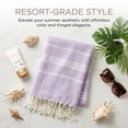 thumbnail image 6 of Unique Bargains 2Pcs Light Striped Quick Dry Beach Towel Purple Grey 71" x 35"/71" x 40", 6 of 7