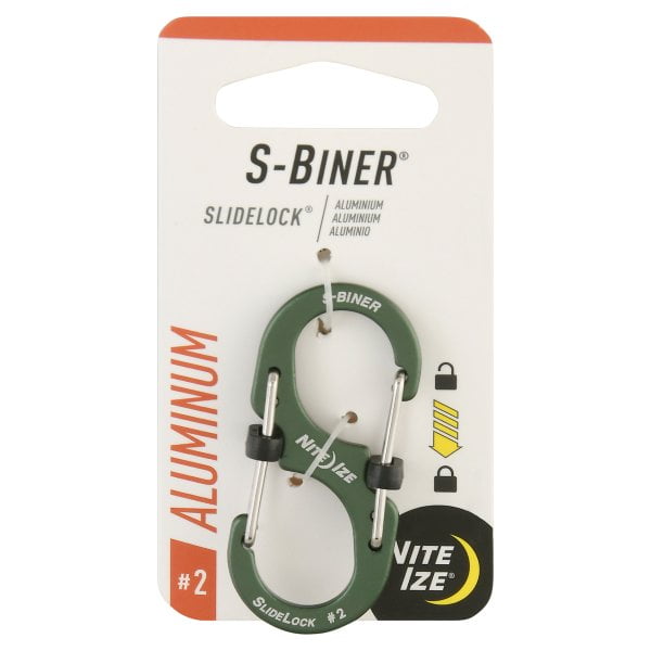 Nite Ize S-Biner SlideLock #2 Aluminum Charcoal Locking Dual-Gated Carabiner 