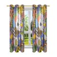 thumbnail image 7 of Yayeee Window Curtains Set of 2 for Living Room Light Filtering 63"x42", Blue Floral, 7 of 7