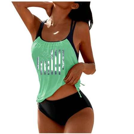 Zuesphe Swim Suits for Women 2025 Two Piece Ladies Bathing Suits One Piece Modest Swimwear for Women 2 Piece Sexy Tankini Swimsuits for Women Bandeau Bikini Sets Sexy Strapless Clearance Sales