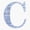 1pcs, variant on Letter C Blue Stripes Monogram Vinyl Decal Sticker