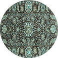 thumbnail image 1 of Ahgly Company Indoor Round Oriental Light Blue Traditional Area Rugs, 7' Round, 1 of 4