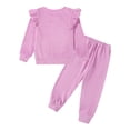 thumbnail image 6 of Girls Fall Clothes Sets Kids Casual Long Sleeve Tops + Pants Sweatsuit 2Pcs Tracksuit Outfits, Size 2-10 Years Old, 6 of 8