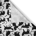 thumbnail image 6 of Ambesonne Cat Valance & Curtain, Black Silhouettes Friendly, 55"x45", Black White, 6 of 7