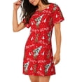 thumbnail image 2 of Fotbe Christmas Deer 1 Pattern Women's Cotton Nightgown Sleepwear Short Sleeves Shirt Casual Print Sleepdress, 2 of 6