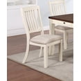 thumbnail image 2 of 4-PC Set of Dining Chairs Slats Back White Wooden Classic Side Chairs Beige Padded Cushion Seats Dining Room Chair, 2 of 10