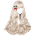 thumbnail image 4 of Long Curly Wig - Natural Synthetic Hair Lolita Wigs with Wig Cap For Cosplay and Daily Wear (Light Blonde), 4 of 4