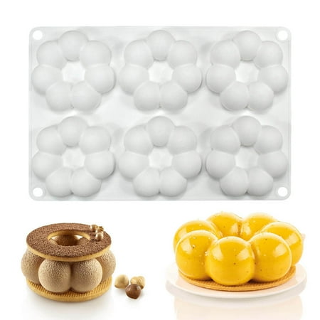 

Cake Mold Making Chocolate 6 Flower Shaped Made Of 100% Silicone Easy To Demould For DIY Mousse Baking Tool