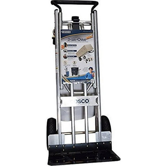 Cosco 3-in-1 Aluminum Hand Truck/Assisted Hand Truck/Cart w/ flat free wheels (Looop Handle)