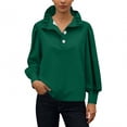 thumbnail image 2 of TaTaai 2026 Spring Summer Solid Color Button Top for Women Long Sleeve Round Neck Casual Blouse Soft Comfy Lightweight Daily Vacation Outfits Gift, 2 of 5