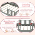 thumbnail image 5 of Full Size Montessori Floor Bed with High Rails, Wood House Beds Frame with LED Light, Low Profile Montessori Bed Full with Slats for Kids, Easy to Assembly, Full bed frames Gray, 5 of 10