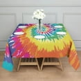 thumbnail image 3 of Colorful Tie Dye Pattern Square Tablecloth,Waterproof Square Table Cover,Wipeable Spillproof Washable Table Cover for Home Kitchen Party Decor 42"X42"(107x107cm), 3 of 6