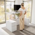 thumbnail image 2 of Stratus 72W Standing Desk with File Cabinet in White - Engineered Wood, 2 of 8