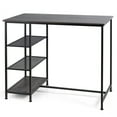 thumbnail image 4 of Topbuy Industrial Wood Bar Table Counter Dining Pub Table with Storage Shelves, 4 of 5