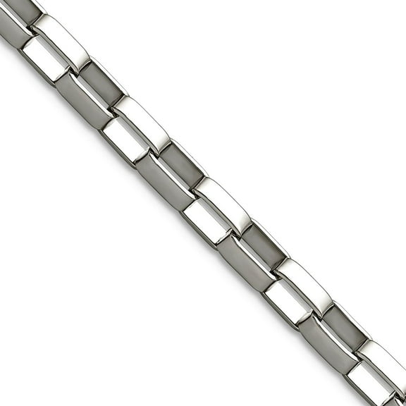 Stainless Steel Polished Fancy Lobster Closure 4.8mm Square Link Chain Necklace 22 Inch Chain Necklace for Women and Men