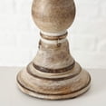thumbnail image 6 of Rustic Stockbridge Wooden Candle Holders, Set of 2, Spiked Metal Top, Rounded Turned Columns, Distressed with Vintage Style White Wash, 9 Inches, 6 of 7