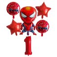 thumbnail image 4 of COD 6pcs 32 pulgadas rojo azul número 18 pulgadas cinco puntas estrella spiderman combo conjunto de decoración de cumpleaños globo, 4 of 4
