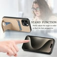 thumbnail image 4 of Allytechgroup Cards Holder Back Case for iPhone 15 Pro Max, Vintage PU Leather TPU Shockproof Slim Kickstand Anti-Drop Protective Wallet Phone Case Cover for Apple iPhone 15 Pro Max, Khaki, 4 of 8