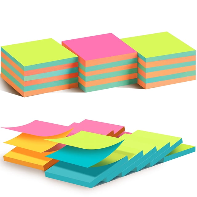 Notas adhesivas TKTB 18 blocs 7,5 x 7,5 cm con adhesivo fuerte