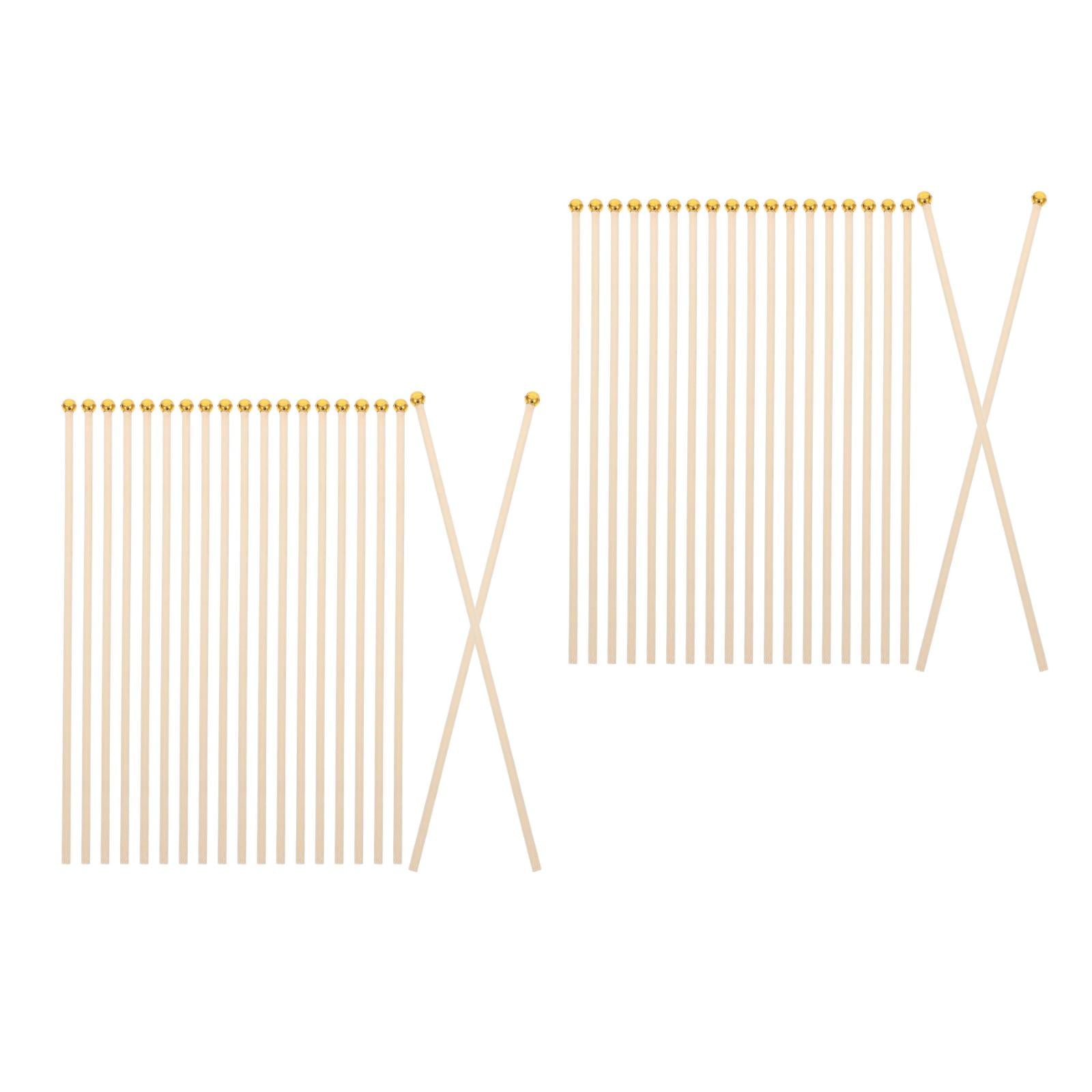 Raindrops Mini Wood Flag Poles for Decoration, 100 Pieces, 11.8 Inches , Perfect for Crafts and Displays