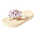 thumbnail image 5 of Rokment 4th of July America Flag Yoga Mat Chunky Flip Flops for Women Lightweight Casual Arch Support Slip on Thongs Comfortable Walking Flat Summer Slippers Sandals Beige Size 6.5, 5 of 5