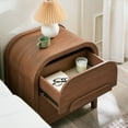 thumbnail image 5 of Walker Edison Modern Curved Wood 2 Drawer Nightstand, Medium Brown Oak, 5 of 14