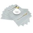 thumbnail image 2 of LNWH Grey Texture Abstract Pattern Placemats, 4 PCS Heat Resistant Washable PVC Table Mats, 18"x12", 2 of 6
