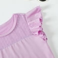 thumbnail image 5 of 6T Little Girls Clothes 7T Girls T-shirts Solid Color Round Neck Little Girls Flying Sleeve T-shirts Tops Purple, 5 of 6
