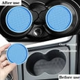 thumbnail image 3 of 4 PCS Car Cup Holder Coaster, 2.75In PVC Anti Slip Cup Holder Insert Coaster, Honeycomb Waterproof Fixed Tea Coaster, Universal for Vehicle Interior Cup Mats (Blue), 3 of 5