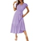 thumbnail image 1 of Vestido PRETTYGARDEN Maxi Cruzado con Cinturón y Escote en V Morado Talla L, 1 of 8