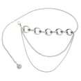 thumbnail image 3 of Cinturón De Cadena De Cintura Elegante Para Mujer Cinturón De Cadena De Pantalones Ajustables De Fiesta De 2 Capas StyleB Plata Sunnimix Cadena de la cintura, 3 of 7