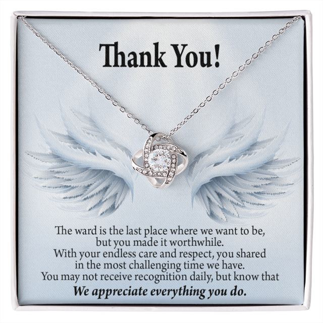 Endlesss Care Healthcare Medical Worker Nurse Appreciation Infinity Knot Necklace Message Card