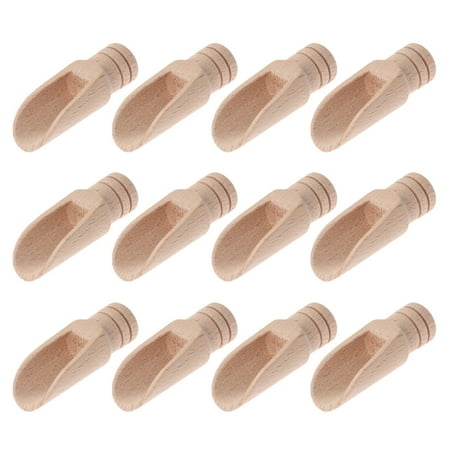

12pcs Small Salt Shovels Mini Scoop Wooden Teaspoon Milk Powder Scoops