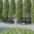 thumbnail image 6 of Flash Furniture Halifax HDPE Adirondack Chair with Cup Holder and Pull Out Ottoman, All-Weather HDPE Indoor/Outdoor Lounge Chair in Gray, Set of 2, 6 of 13