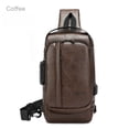 thumbnail image 4 of Travel Sling Bag Waterproof Crossbody Bag with Combination Lock Anti-Theft PU Leather Chest Bag with USB Charging Hole Shoulder Backpack Motorcycle Bags, 4 of 6