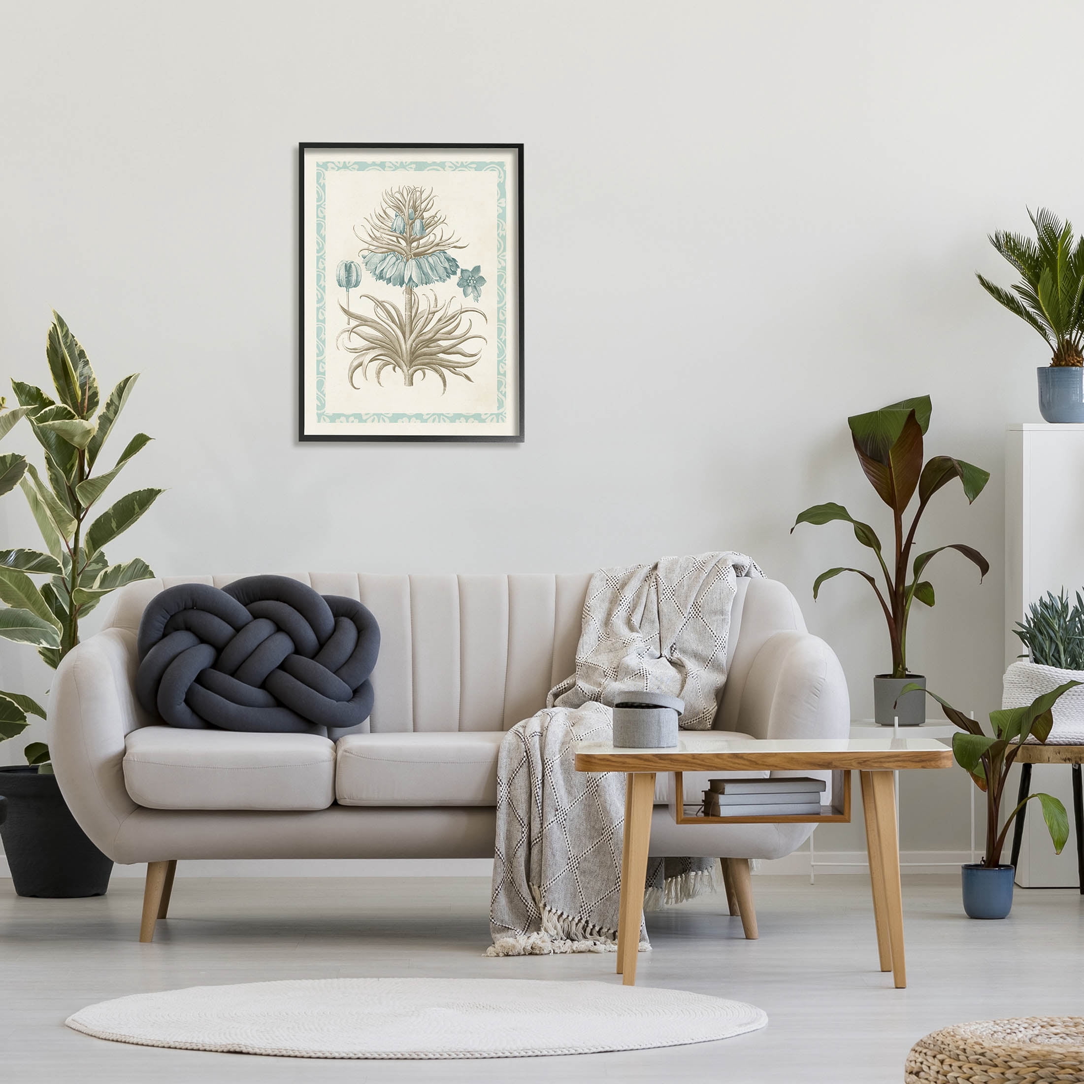 Stupell Industries Vintage Detailed Flower Study Graphic Art Black Framed Art Print Wall Art, Design by Vision Studio