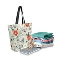 thumbnail image 2 of FORMRS Womens Canvas Tote Bag with Zipper Inner Pocket Shoulder Handbag, Red and White Floral Pattern, 2 of 7