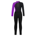 thumbnail image 2 of Xnihocha Girls Gymnastics Leotards Dance Outfits Sparkle Bodysuit+Legging Pants Athletic Team Uniform Purple&Black 10, 2 of 5