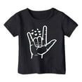 thumbnail image 4 of Gelikeya Toddler Girls Shirts Size 1-2 100 Days of School Shirt Short Sleeve Graphic Tee Soft Comfortable Valentines Shirt Summer Clothing Black 1-2 Years, 4 of 4