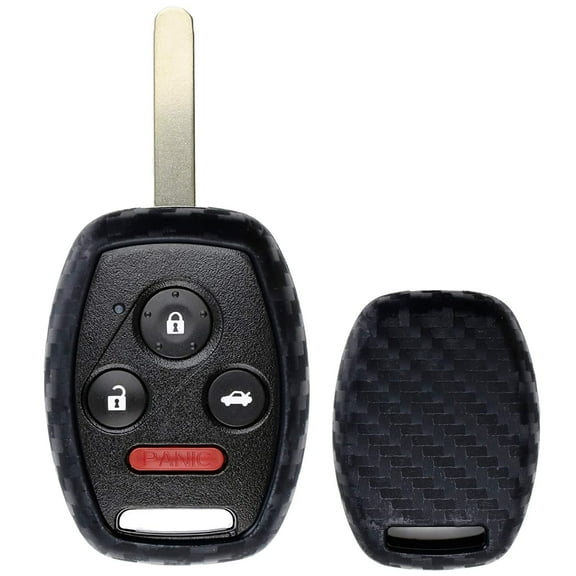 Carbon Fiber Pattern Soft Silicone Key Fob Cover Case For Honda Accord Civic CRV CRZ FIT Insight Pilot Odyssey Ridgeline, etc 2 3 4 Button Key