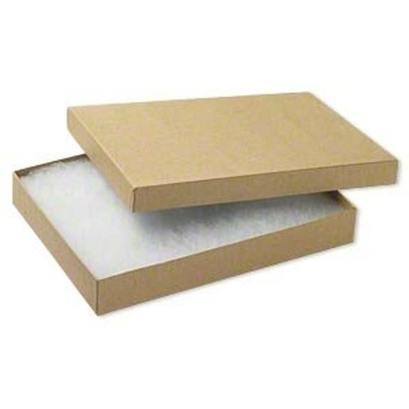 10 Pack 65 Size Large Kraft Cotton Filled Jewelry Boxes
