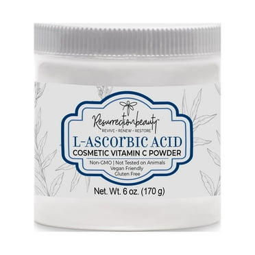 100% Pure L-Ascorbic Acid (Cosmetic Vitamin C Powder for Face) to Make Your Own Serum & Mask 6oz