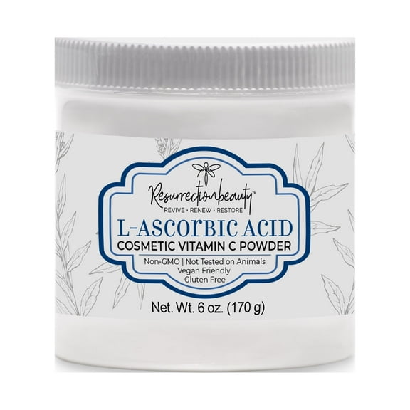 100% Pure L-Ascorbic Acid (Cosmetic Vitamin C Powder for Face) to Make Your Own Serum & Mask 6oz