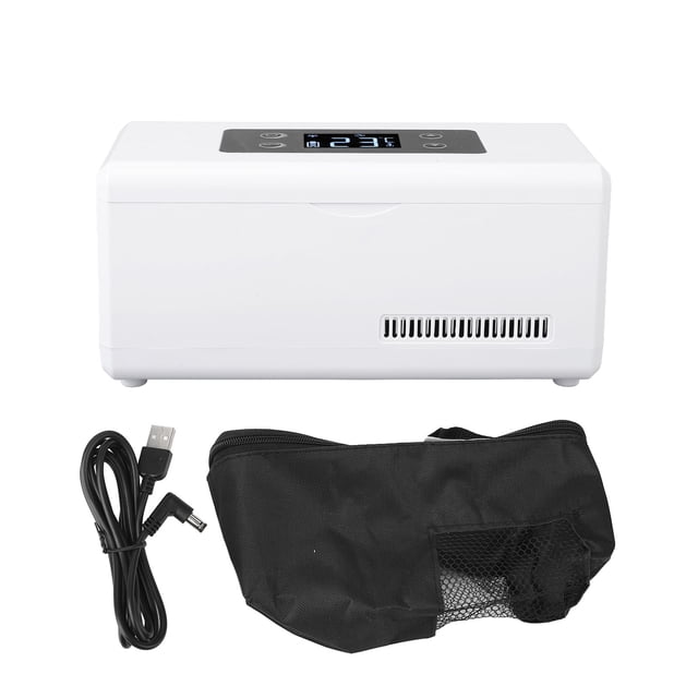 Refrigerador de insulina portátil, refrigerador de medicina para coche con pantalla LED de temperatura constante recargable