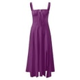 thumbnail image 5 of Vestido largo sin mangas y sin espalda con corte en A para mujer - Color liso, poliéster, para fiestas de verano y ocasiones formales, 5 of 5
