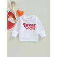 thumbnail image 2 of Toddler Baby Valentine’s Day Sweatshirt Long Sleeve Round Neck Letter Print Pullover, 2 of 8