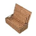 thumbnail image 5 of happimess BSK2000A-3SET Sandrine Classic Farmhouse Handwoven Hyacinth Storage Baskets with Handles and Lids, Natural (Set of 3), 5 of 7