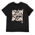 thumbnail image 3 of Iron Sharpens Iron Chic Men's Cotton Short Sleeve HD Print Tee for Casual T-Shirt Crew Neck Top Black XL, 3 of 7